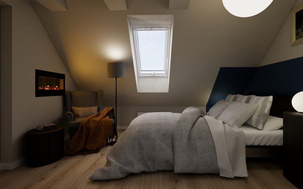 Realizacja pomieszczenia pod skosami – Jotem Studio