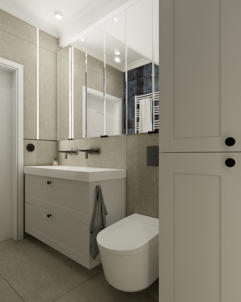 Realizacja łazienki pod skosem – Jotem Studio